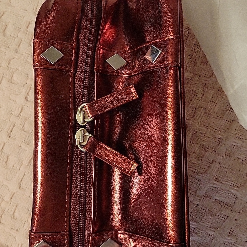 NEW Copper Chrome Metallic Cosmetic Bag